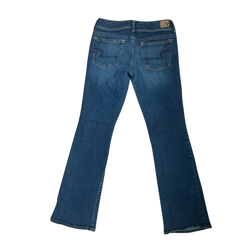 American Eagle Kick Boot Jeans Womens 8 Regular Low Rise Dark Wash - Picture 2 of 7